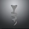 Silver Spiral Snake Sculpture with Intricate Design and Shiny Metallic Surface