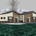New Chinese Style Post Public Building Small Public Building Landscape Building Post Building Shop Building 3d model