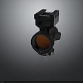 Weapon Tactical Scope Featuring Metal Frame Orange Lens And Mechanical Design 3d model