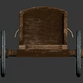 Antique Wooden Hand Cart Featuring Metal Accents And Ornate Wheel Design