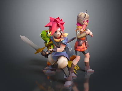 Modern Game Role Playing Clothing Online Game Warrior Anime Clothing 3d model