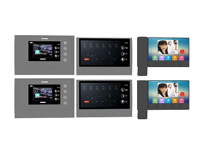 Siemens Smart Home Control Panels With Various Interface Displays And Functions 3d model