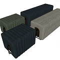 Velvet Sofa Benches In Green Blue Beige With Metal Legs And Striped Design