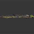 Natural Garden Miniature Design With Black Soil Moss Small Stones Green Grass And Twigs