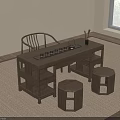 New Chinese Style Solid Wood Tea Table And Chairs Set For Cozy Home Tea Corner