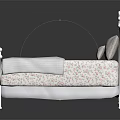 White Iron Bed Frame With Decorative Scrollwork Soft Bed Linens And Pillows 3d model