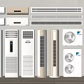 Different Types of Air Conditioners and Fans Featuring Wall Mounted Tower and Ceiling Units