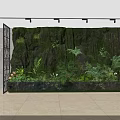 Indoor Vertical Garden Wall With Waterfall And Lush Green Plants