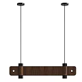 Modern Long Wooden Pendant Lights With Rectangular Frame And Hanging Design 3d model