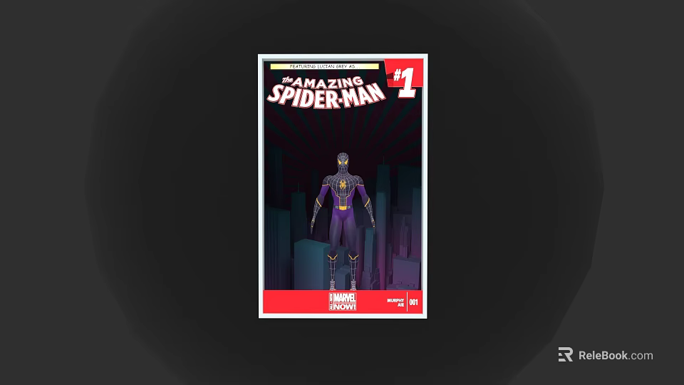 Game Movie Character The Amazing Spider Man Issue 1 Purple Costume City Night Background 3d model 
