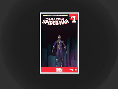 Game Movie Character The Amazing Spider Man Issue 1 Purple Costume City Night Background 3d model