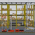 Shelf intelligent three-dimensional storage box robot automated storage 3d model
