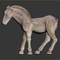 Traditional Horse Sculpture Carving In Standing Pose With Clay Material And Artistic Design
