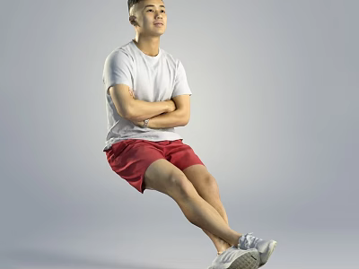 The image provided focuses on a human figure and does not contain any reptile-related elements, so it is not possible to generate an English title with "reptile" as the main subject based on the given picture information. 3d model
