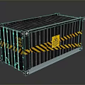 Black Storage Container With Yellow Black Warning Stripes For Living Supplies