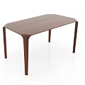 Modern Wooden Dining Table With Oval Top And Slender Legs Design 3d model