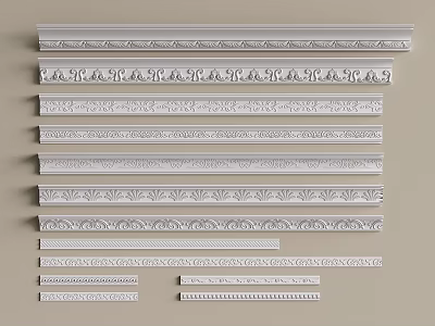 Classic And Modern Decorative Crown Molding Styles For Home Interior Design 3d model
