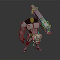 Modern game character robot warrior mechanic combat police mechanic armor 3d model