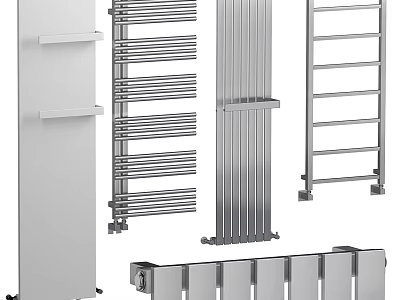 Modern Radiators With Different Styles Vertical Horizontal Designs And Metal Construction Home Heating 3d model
