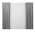 Gray And White Modern Window Curtains With Soft Flowy Double Layer Design 3d model