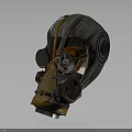 Mechanical Helmet Equipment With Steampunk Design Featuring Circular Devices Gears And Pipes