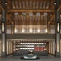 New Chinese Hall Hot Spring Center Reception Lobby 3d model