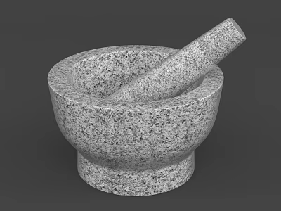 Sturdy Granite Mortar And Pestle Kitchen Tool For Grinding Spices And Ingredients 3d model