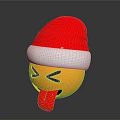 Funny Emoji With Red Santa Hat Winking Eyes And Sticking Tongue