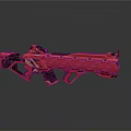 Modern Tactical Weapon With Red Body And Decorative Black Gold Patterns Design 3d model