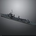 Highly Detailed Warship 3D Model Military Naval Water Transport Vessel With Deck Design