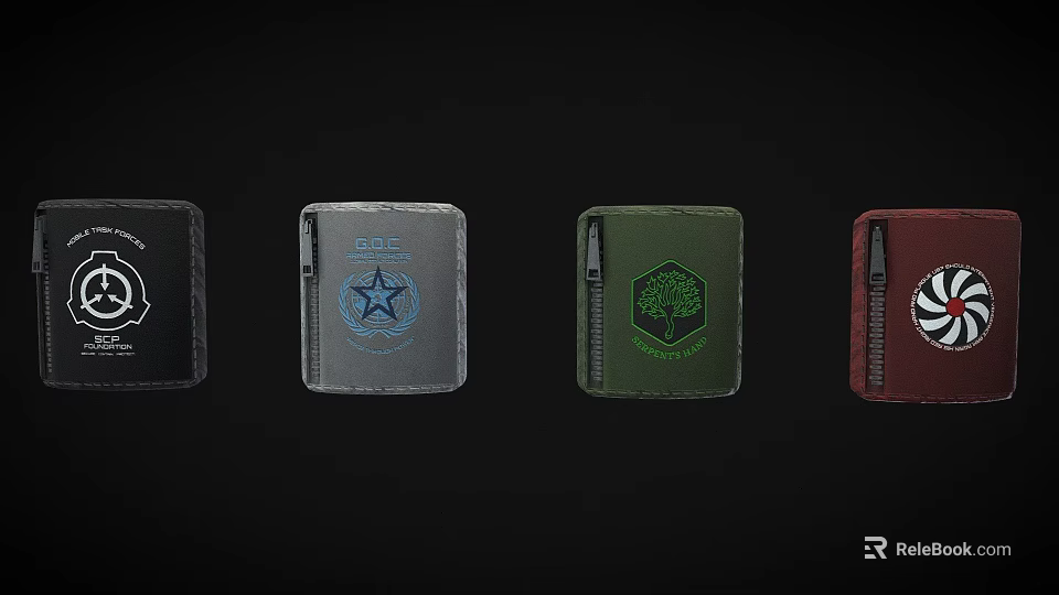 Assorted Color Leather Wallets With Various Embroidered Patterns And Unique Designs 3d model 