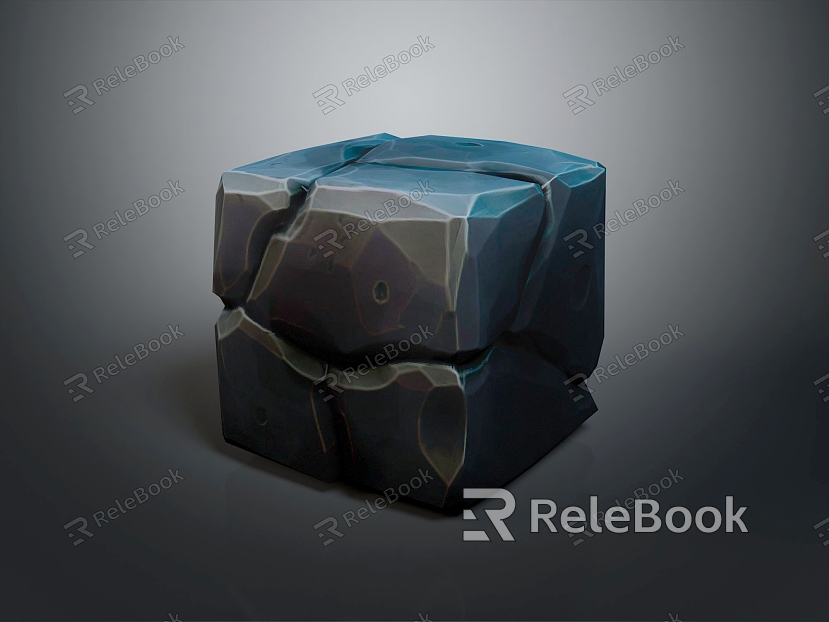 Modern Cartoon Sick Stone Science Fiction Stone Future Stone Stone Block model