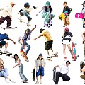 Skateboarding Figure Sports Figure Skateboarding Field Extreme Sports Youth Fashion Men and Women 3d model