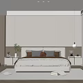 Modern Bedroom Interior Design With Upholstered Bed Nightstands Pendant Light And Area Rug