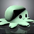 Cute Light Green Octopus Plush Toy With Big Eyes And Smiling Face