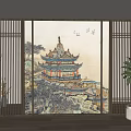 New Chinese-style partition screen partition 3d model