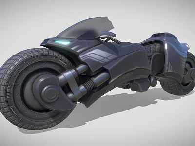 Futuristic Black Motorcycle With Sleek Design Large Tires And Illuminated Accents 3d model