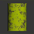 Yellow Industrial Oil Drum Equipment With Rusty Surface And Metal Structure