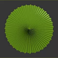 Abstract Green Conical Plant with Layered Scaled Leaves Artistic Design on Dark Background