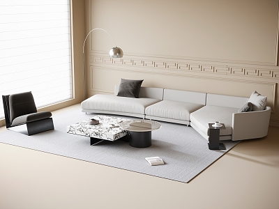 Modern sofa coffee table combination model