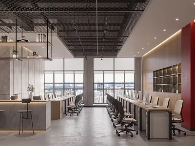 modern public office area public office 3d model