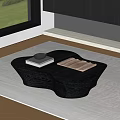 Modern special-shaped coffee table butterfly coffee table solid wood coffee table desktop decoration texture carpet 3d model