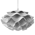 Modern White Wavy Layered Pendant Light With Soft Illumination For Interior Spaces
