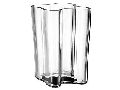 Clear Glass Decorative Ornament Set With Modern Unique Shape Design 3d model