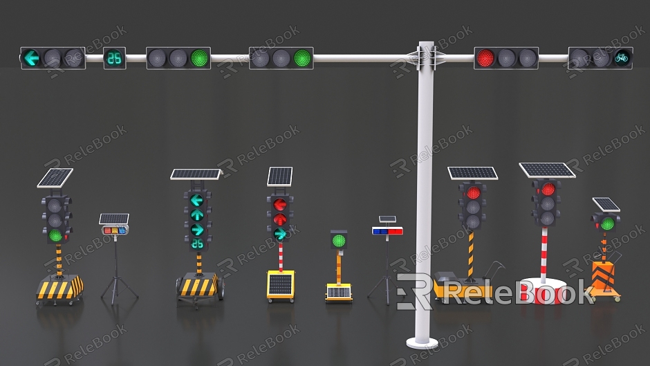 Signal light traffic light mobile traffic light temporary street light direction indicator solar mobile street light model