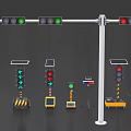 Signal light traffic light mobile traffic light temporary street light direction indicator solar mobile street light 3d model
