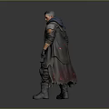 Male Character In Tactical Outfit With Long Coat Armor Details And Combat Boots