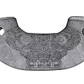 Decorative Ornament Set with Gray 3D Curved Shape Textured Surface Circular Holes and Carved Details