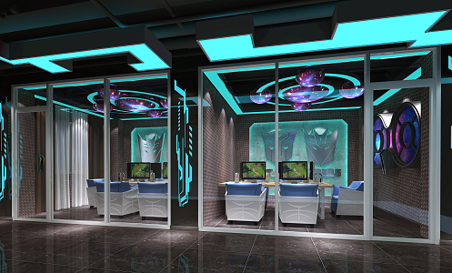 Modern Internet Cafe Internet Cafe 3d model