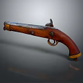 Antique Classic Pistol With Wooden Grip And Metal Barrel Design